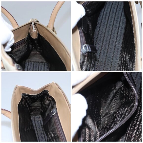 PRADA Hand Bag Nylon Beige Auth ti2915 - Picture 16 of 16